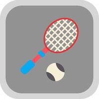 Tennis Flat round corner Icon Design vector