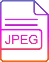 JPEG File Format Line Gradient Icon Design vector