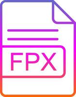 fpx archivo formato línea degradado icono diseño vector