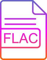 FLAC File Format Line Gradient Icon Design vector