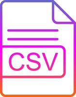 CSV File Format Line Gradient Icon Design vector