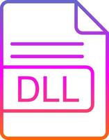 dll archivo formato línea degradado icono diseño vector