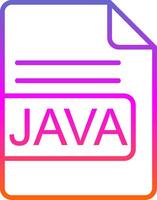 JAVA File Format Line Gradient Icon Design vector