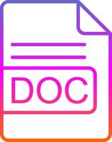 DOC File Format Line Gradient Icon Design vector