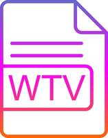 wtv archivo formato línea degradado icono diseño vector