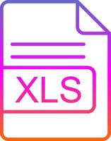 xls archivo formato línea degradado icono diseño vector