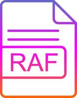 RAF File Format Line Gradient Icon Design vector