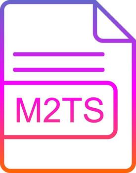 M2TS File Format Line Gradient Icon Design vector