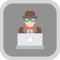 spyware Flat round corner Icon Design vector