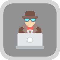 spyware Flat round corner Icon Design vector