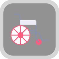 Wheelchair Flat round corner Icon Design vector