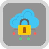 Data Secure Flat round corner Icon Design vector