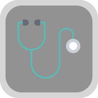 Stethoscope Flat round corner Icon Design vector