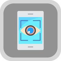 Eye Recognition Flat round corner Icon Design vector