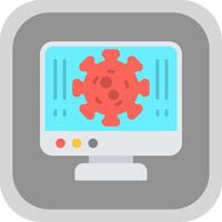 Virus Flat round corner Icon Design vector