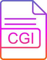 CGI File Format Line Gradient Icon Design vector