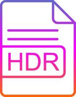 HDR File Format Line Gradient Icon Design vector