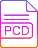 pcd archivo formato línea degradado icono diseño vector