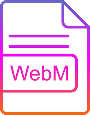 WebM File Format Line Gradient Icon Design
