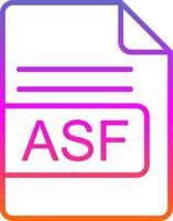 asf archivo formato línea degradado icono diseño vector