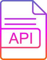 api archivo formato línea degradado icono diseño vector