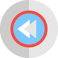 Backward Flat Scale Icon Design vector