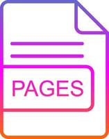 PAGES File Format Line Gradient Icon Design vector