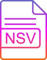 NS V archivo formato línea degradado icono diseño vector