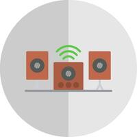 Audio System Flat Scale Icon Design vector