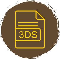 3DS File Format Line Gradient Icon Design vector