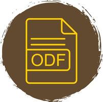odf archivo formato línea degradado icono diseño vector