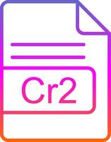 Cr2 File Format Line Gradient Icon Design vector