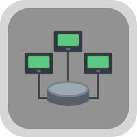 Distributed Database Flat round corner Icon Design vector