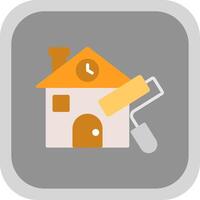 House Painting Flat round corner Icon Design vector