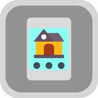 Real Estate App Flat round corner Icon Design vector