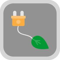 Eco Electricity Flat round corner Icon Design vector