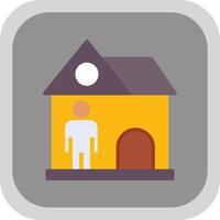 Landlord Flat round corner Icon Design vector