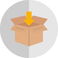 abierto caja plano escala icono diseño vector