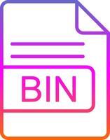 BIN File Format Line Gradient Icon Design vector