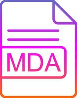 MDA File Format Line Gradient Icon Design vector