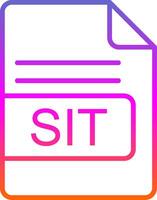 SIT File Format Line Gradient Icon Design vector