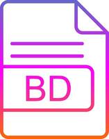 BD File Format Line Gradient Icon Design vector