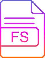 FS File Format Line Gradient Icon Design vector