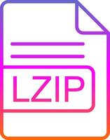 LZIP File Format Line Gradient Icon Design vector