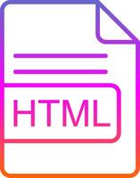 HTML File Format Line Gradient Icon Design vector