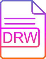 DRW File Format Line Gradient Icon Design vector