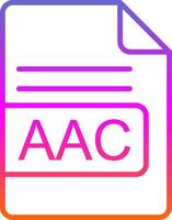 AAC File Format Line Gradient Icon Design vector