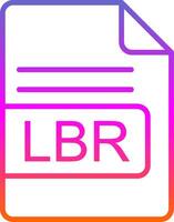 LBR File Format Line Gradient Icon Design vector