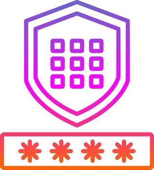 Code Security Line Gradient Icon Design vector