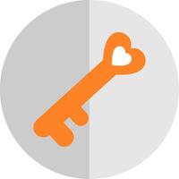 Old Key Flat Scale Icon Design vector